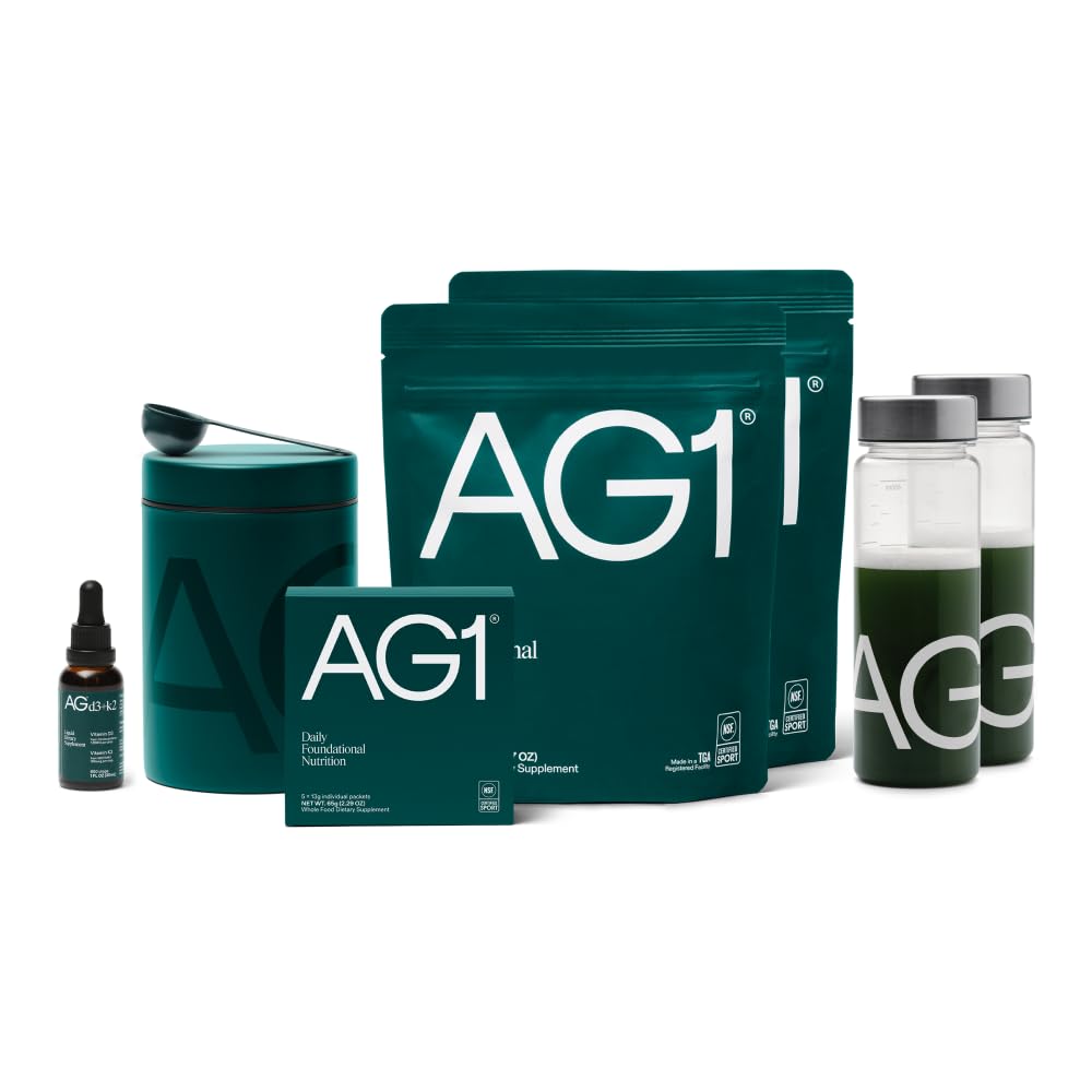 AG1 Greens Powder Refill Pouch – 75 Vitamins, Multivitamin & Probiotic | Gut Health Support | Vegan, Keto, Gluten Free | Athletic Greens Supplement - Pouch Only, Classic Formula