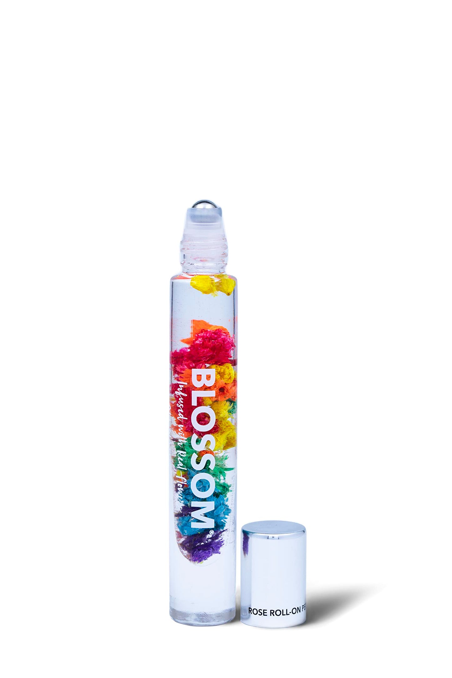 Blossom Roll on Perfume for Women Alcohol Free Rollerball Perfume Oil with Essential Oils, Infused with Real Flowers, Made in USA, 0.20oz (Rose, Violet, Lily, Magnolia, Amber, Cedarwood), Rose