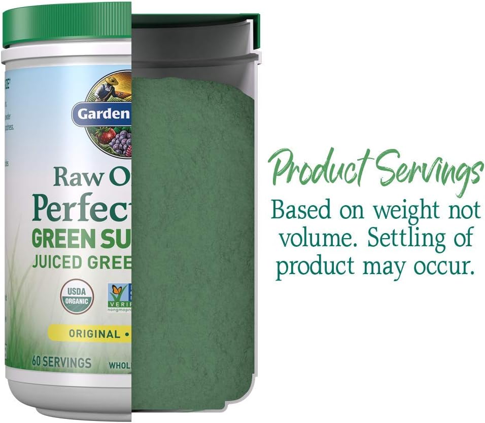 Garden of Life Super Greens Powder Smoothie & Mix, Probiotics & Digestive Enzymes for Digestive Health, Organic Superfoods Nutrition Fruit and Vegetables for Women & Men Energy, Original, 60 Servings