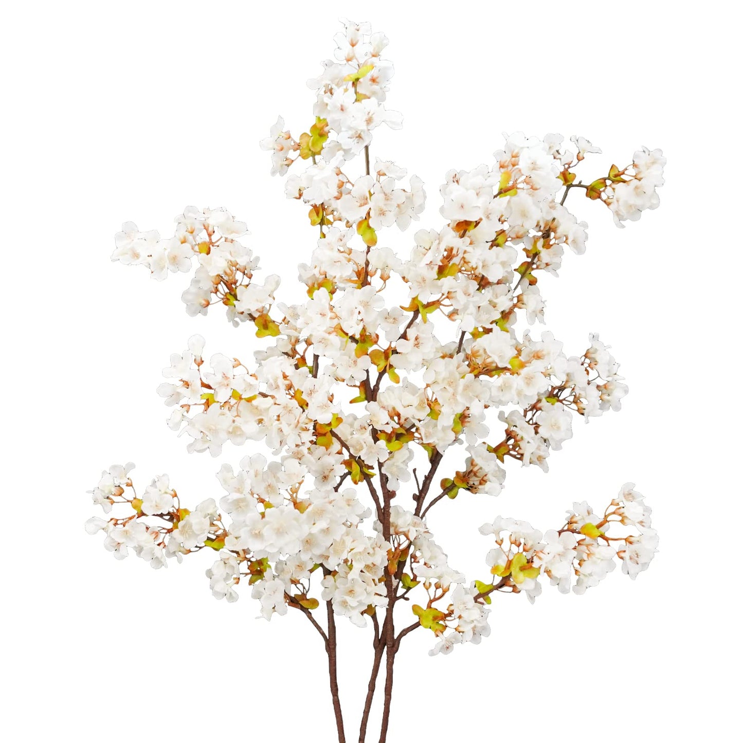 Uieke 4Pcs Artificial Cherry Blossom Flower, Silk Peach Flowers Fake Plants Arrangement for DIY Garden Home Wedding Party Decor Pink