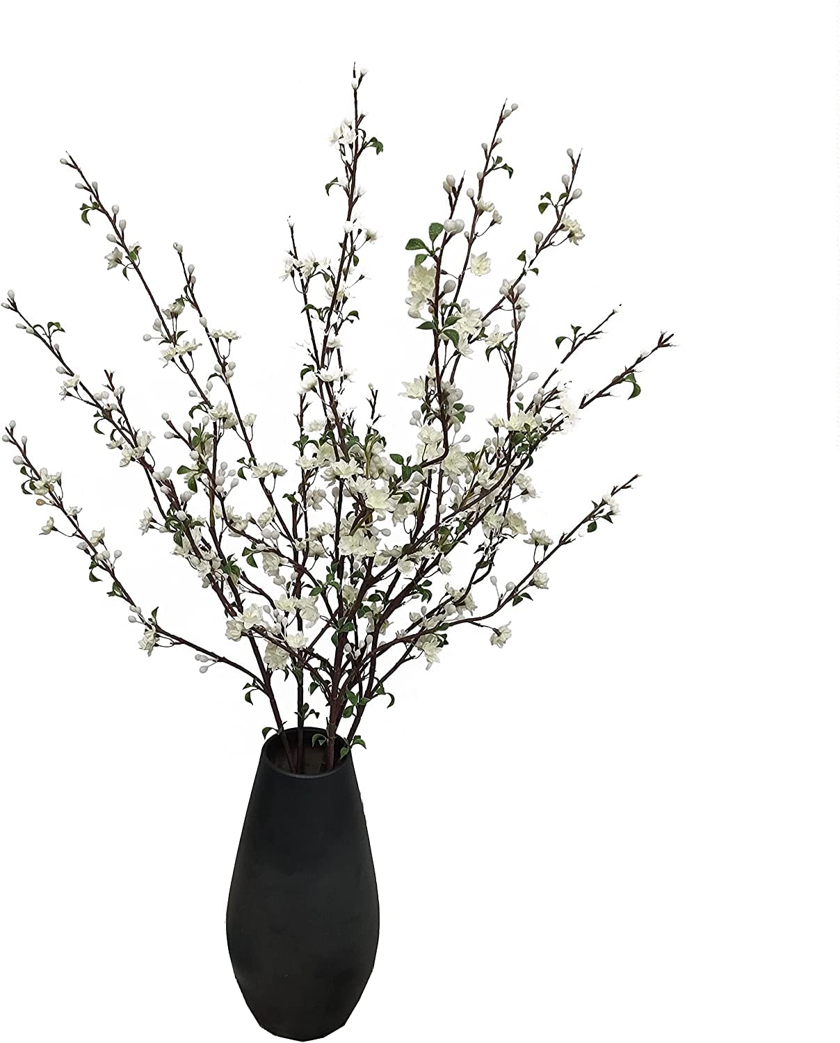 ATFL Plum Blossom Flowers,6 Pcs Artificial Pink Cherry Blossom Silk Flowers,Fake Cherry Blossom Stems,Faux Cherry Blossom Branches for Vase for Home Decor(Pink)