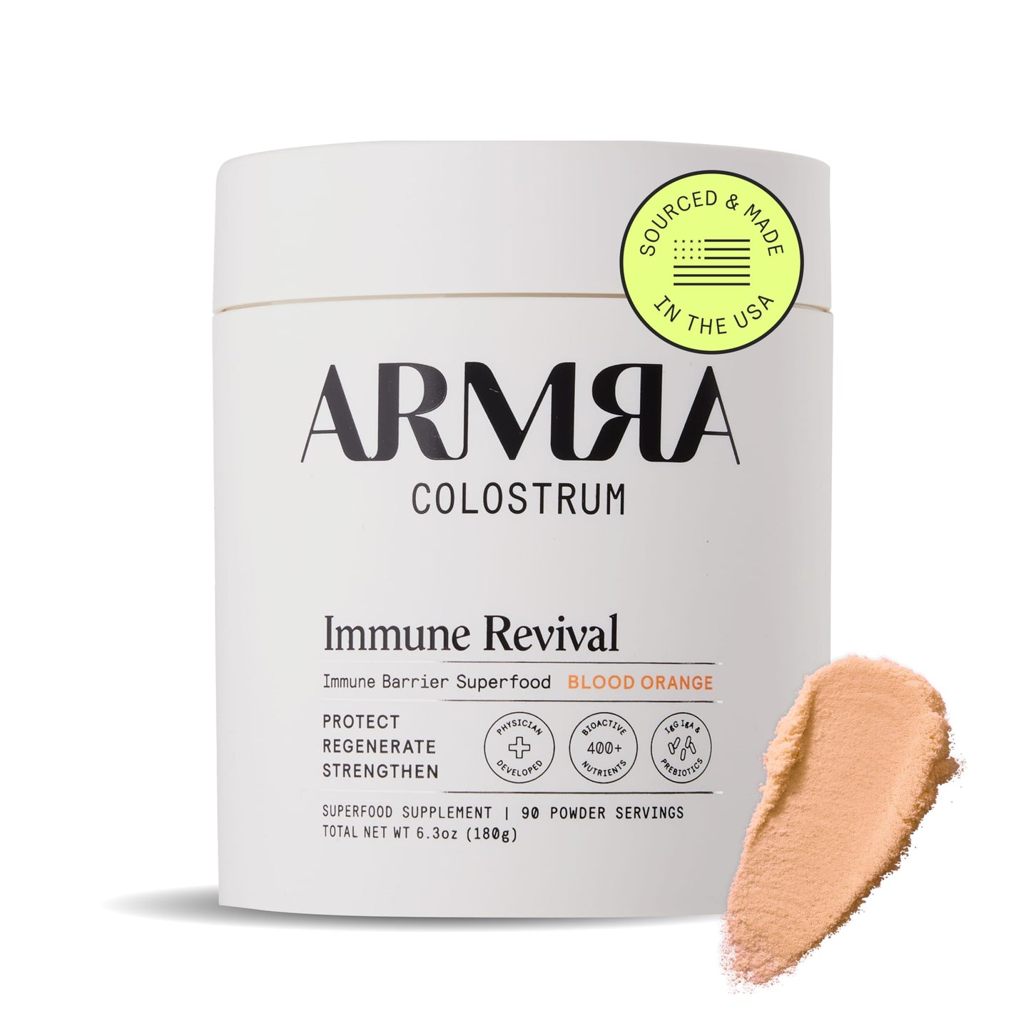 ARMRA Colostrum™ Powder | Blood Orange | Gut Health & Bloating | Skin & Hair | Immunity | Keto, Gluten & Fat-Free | 90 Servings