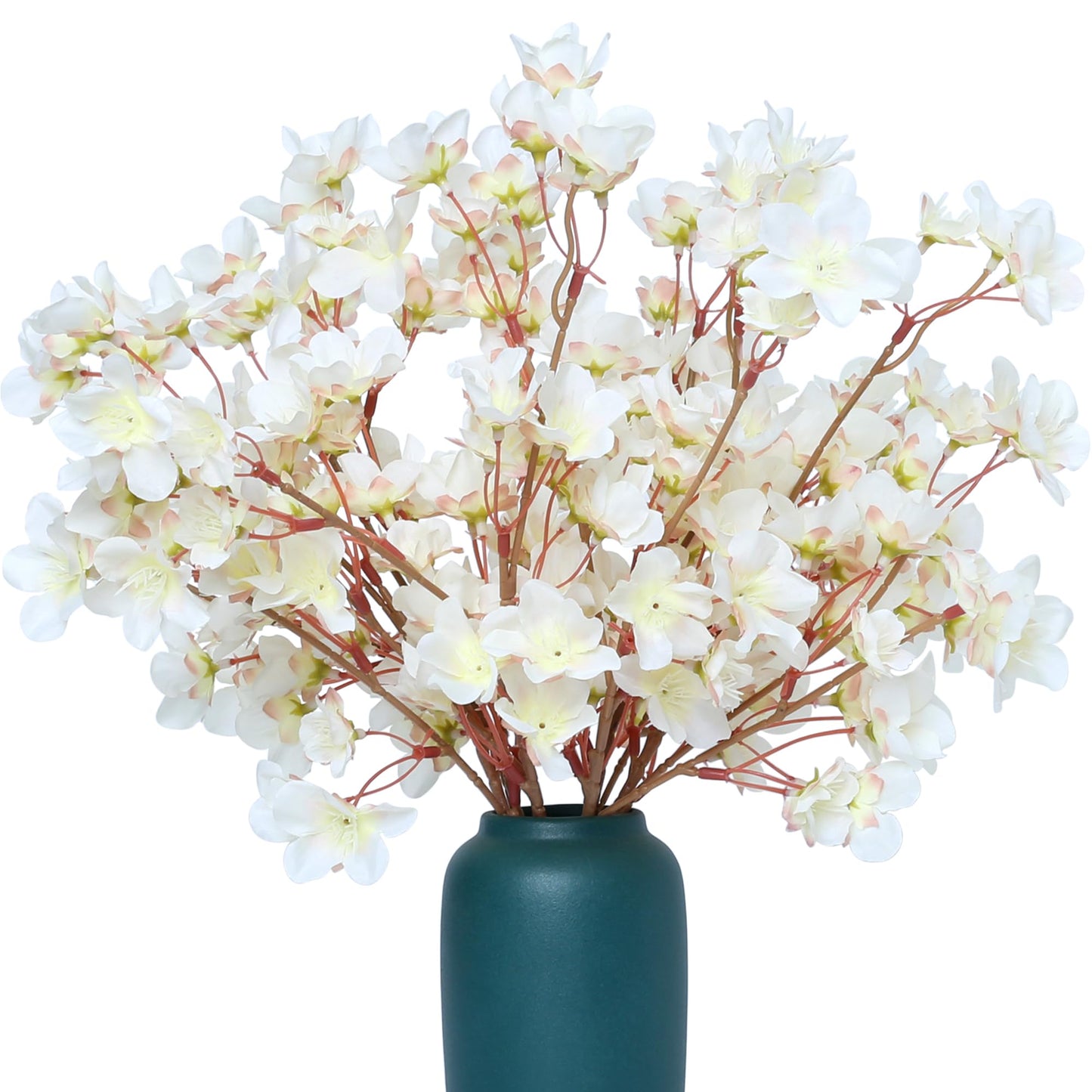 SITUMEIZI 6Pcs Artificial Cherry Blossom Branches Decor Fake Flowers 16" Silk Faux Flowers for Decoration Spring Peach Bouquet Home Wedding Bedroom Party Japanese Garden Table Centerpiece Decor(Pink)