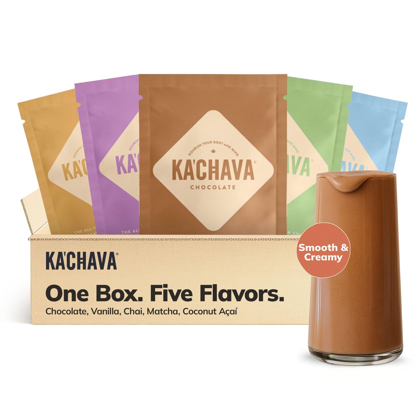 Ka’Chava Whole Body Meal Shake Chocolate 2 lb – Vegan Protein Powder with 85+ Superfoods & Greens – Plant-Based Meal Replacement with Probiotics & Digestive Enzymes – Gluten & Dairy Free (15 Servings)