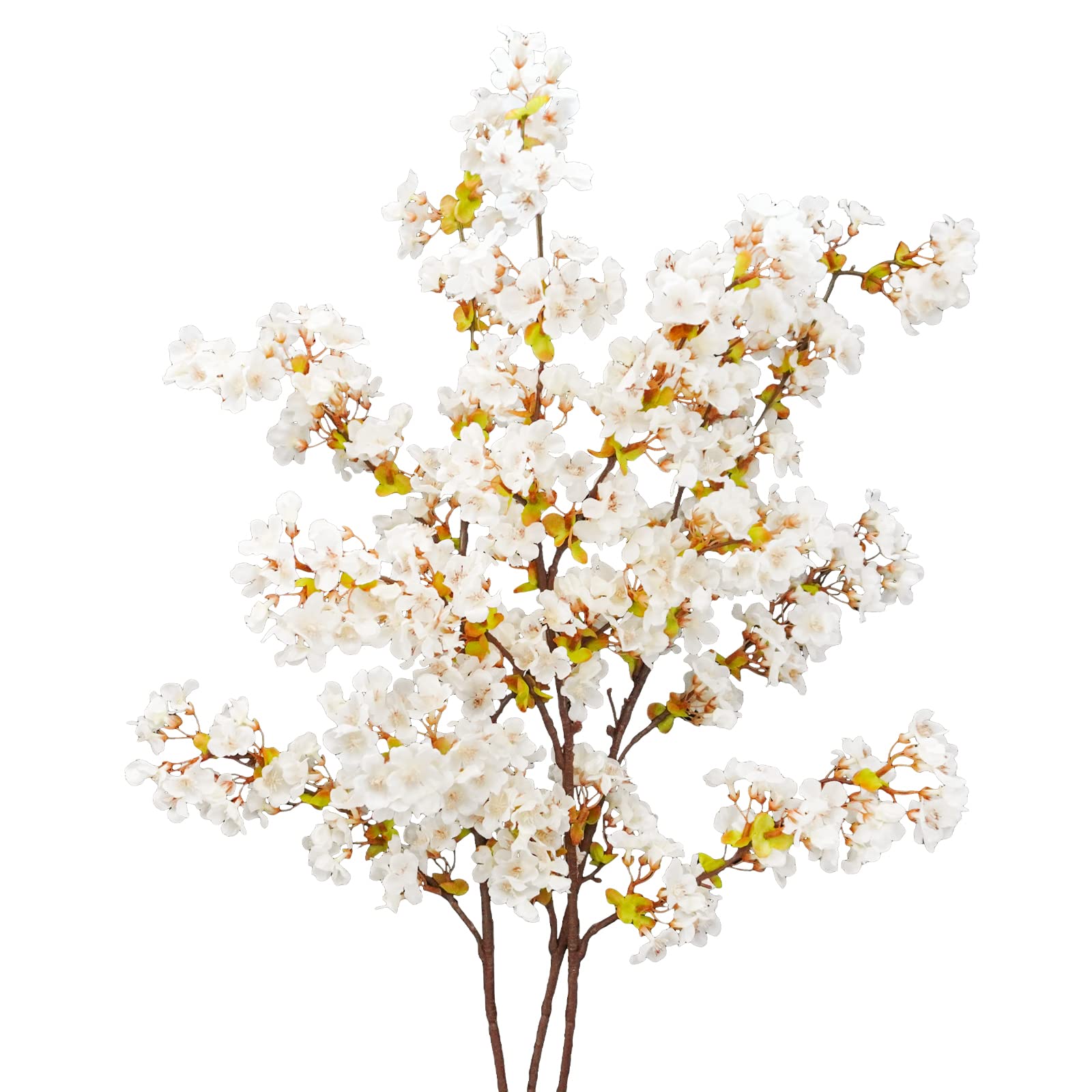 Uieke 4Pcs Artificial Cherry Blossom Flower, Silk Peach Flowers Fake Plants Arrangement for DIY Garden Home Wedding Party Decor Pink